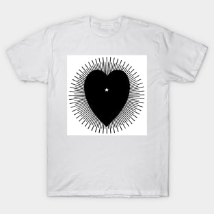 Black heart with sunburst, 1914 T-Shirt